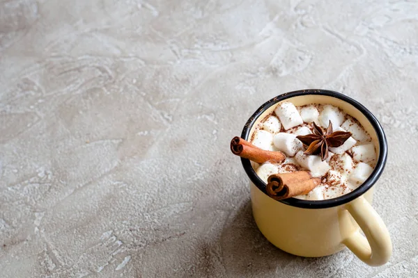 Fondo Navidad Con Taza Cacao Caliente — Foto de Stock