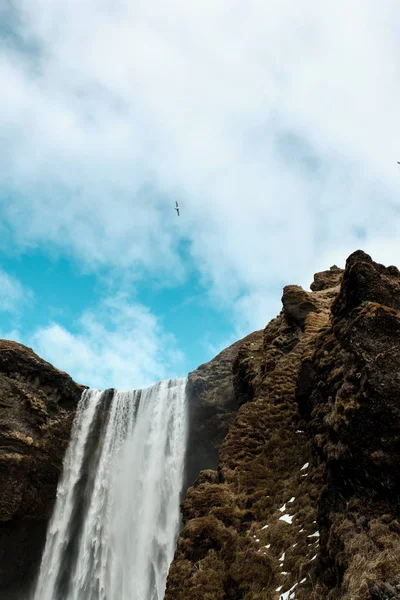 Island Wasserfall Sonne Erstaunliche Natur — Stockfoto