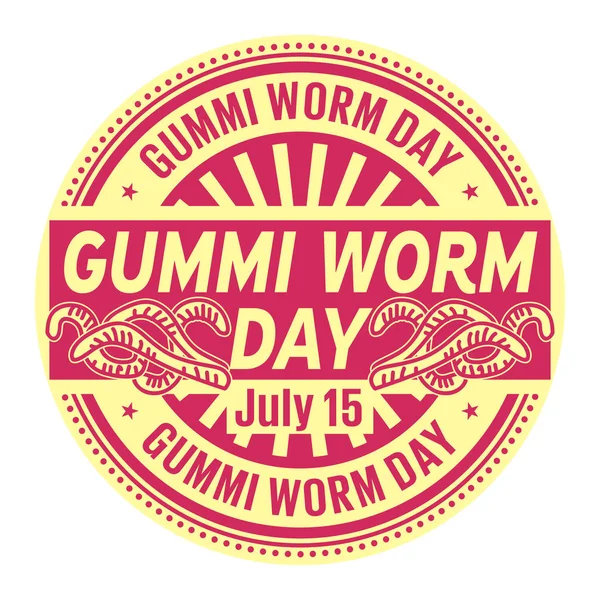 Gummi Worm günü, 15 Temmuz, pencere boyutu, illüstrasyon vektör