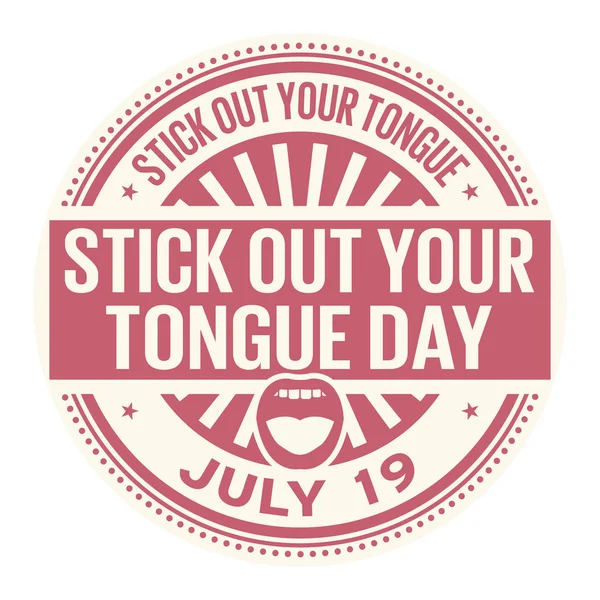Stick Out Your Tongue Day Julho Carimbo Borracha Ilustração Vetorial — Vetor de Stock