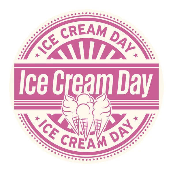 Journée Crème Glacée Tampon Caoutchouc Vecteur Illustration — Image vectorielle