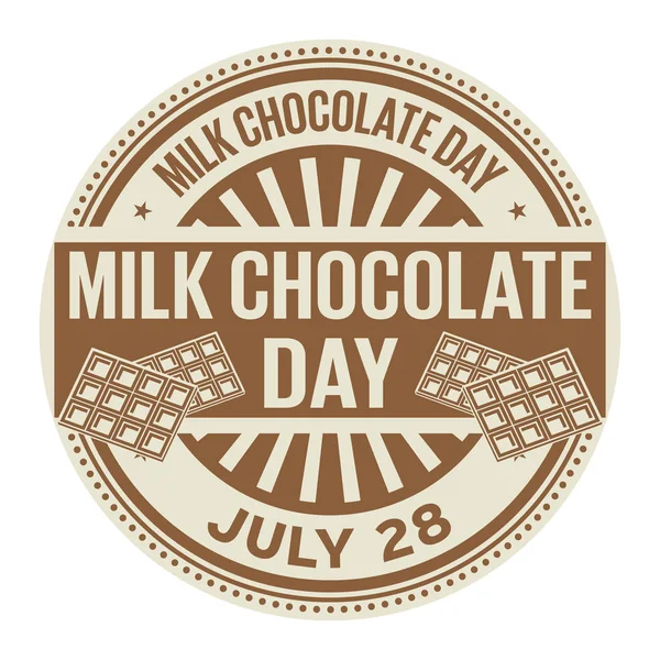 Den Mléčné Čokolády Července Razítka Vektorové Ilustrace — Stockový vektor