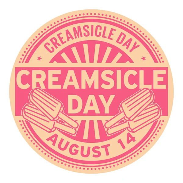 Creamsicle Day Agosto Carimbo Borracha Vetor Ilustração — Vetor de Stock