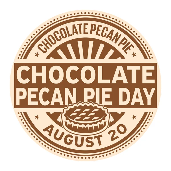 Chocolate Pecan Pie Day Agosto Sello Goma Vector Ilustración — Vector de stock