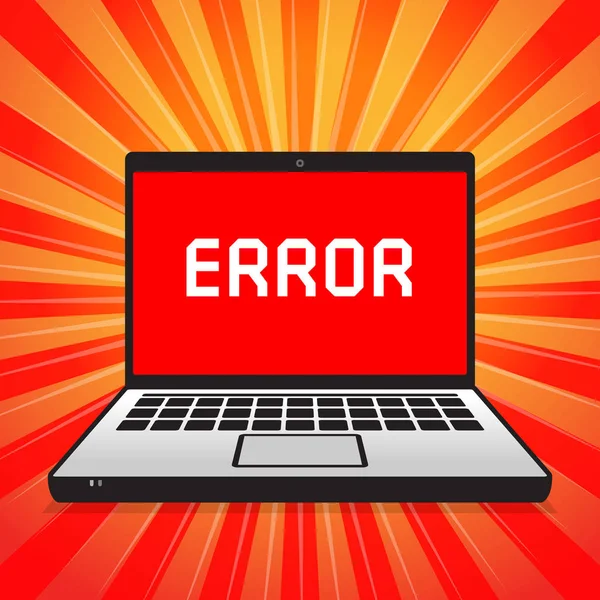 Computer Virus Error Alert Vector Illustration — Stock Vector