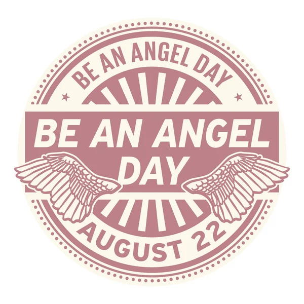 Angel Day Agosto Sello Goma Vector Ilustración — Archivo Imágenes Vectoriales