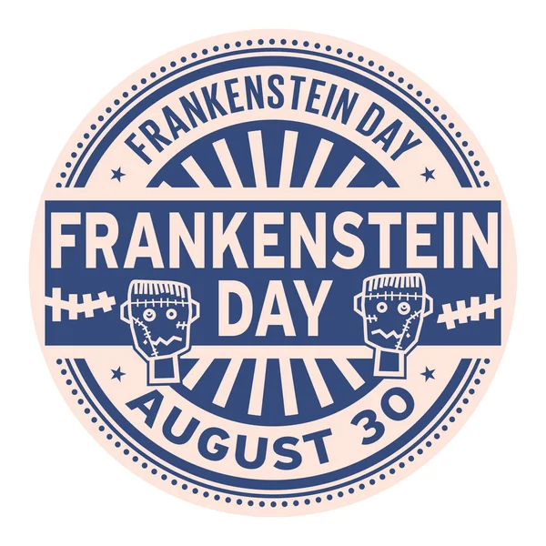 Frankenstein Dag Augustus Rubber Stempel Vector Illustratie — Stockvector