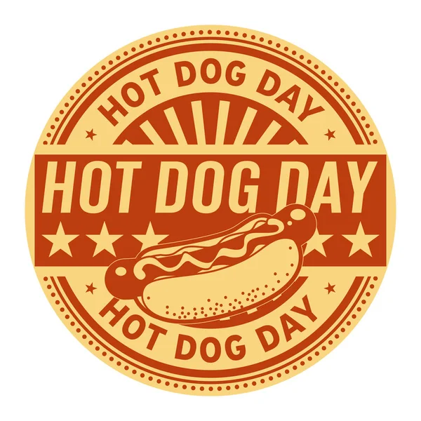 Hot Dog Day Timbro Gomma Illustrazione Vettoriale — Vettoriale Stock