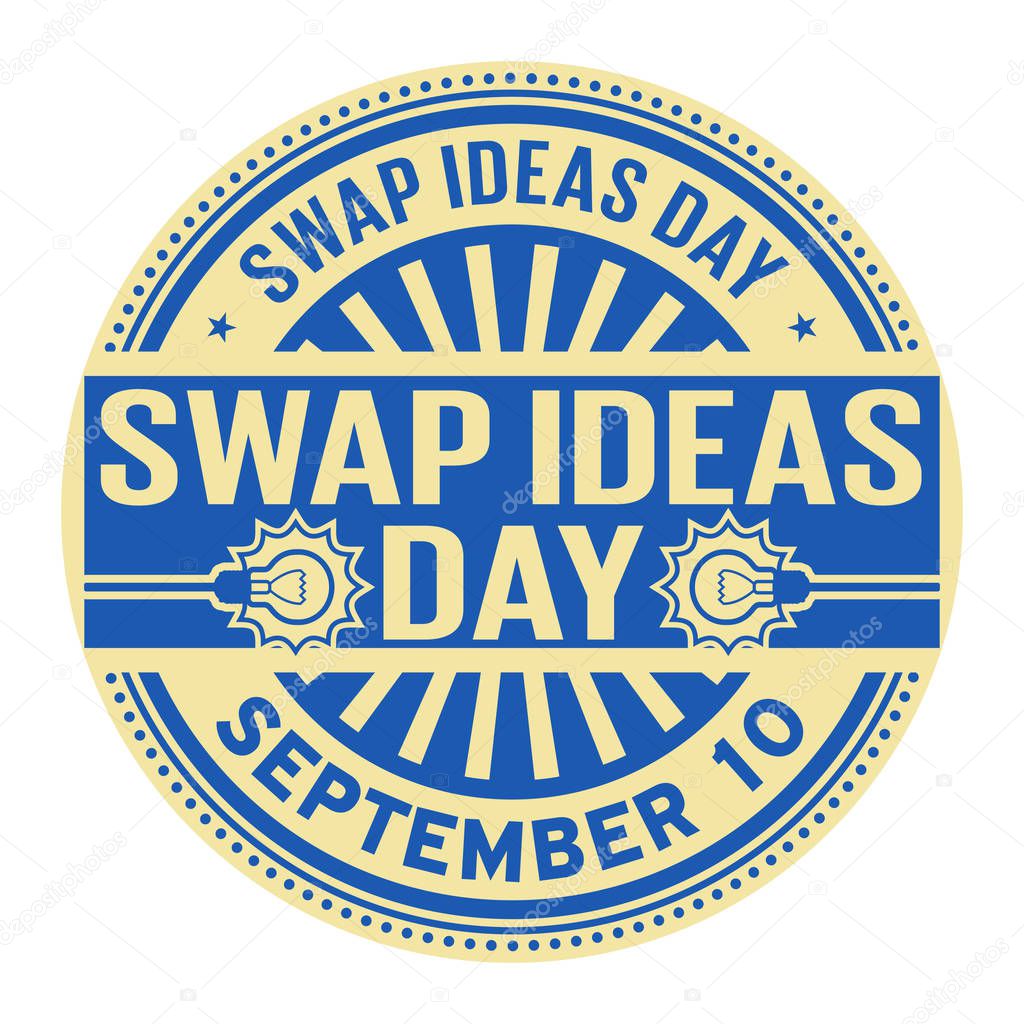 Swap Ideas Day, September 10, rubber stamp, vector Illustration