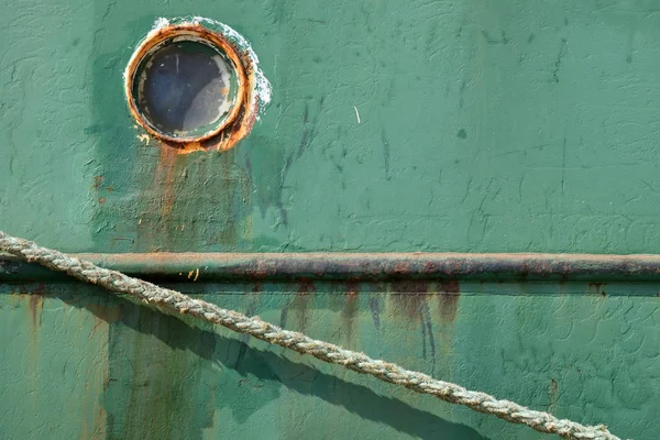Alte Fischerbootdetails Metall Wand Hintergrund Textur — Stockfoto