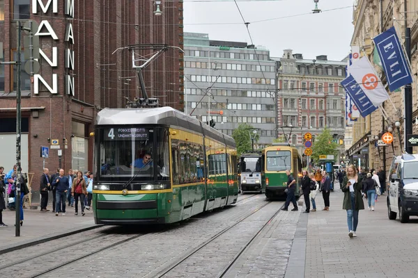 Helsinki Finlandia Agosto Tranvía Calle Helsinki Finlandia Agosto 2018 Tranvía — Foto de Stock