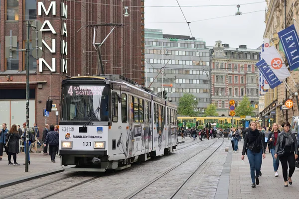 Helsinki Finland August Tram Street Helsinki Finland August 2018 Tram — Stock Photo, Image