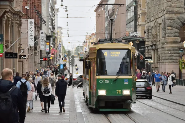 Helsinki Finland August Tram Street Helsinki Finland August 2018 Tram — Stock Photo, Image