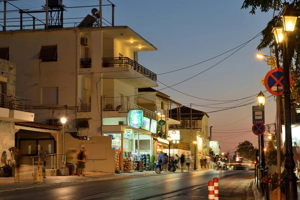 Platanias Creta August Street Apus Soare Platanias Creta August 2018 — Fotografie, imagine de stoc