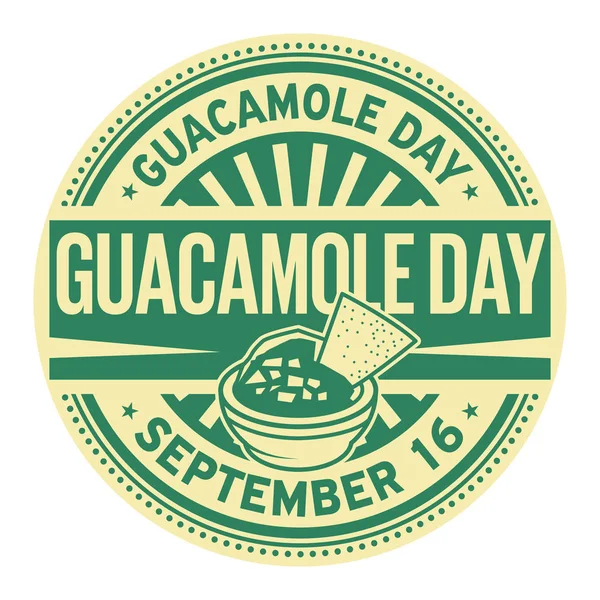 Guacamole Day Septiembre Sello Goma Vector Ilustración — Vector de stock