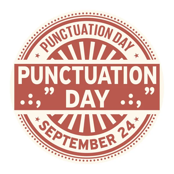 Punctuation Day September Rubber Stamp Vector Illustration — Stock Vector