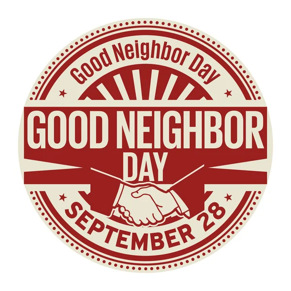Good Neighbor Day Septiembre Sello Goma Vector Ilustración — Archivo Imágenes Vectoriales