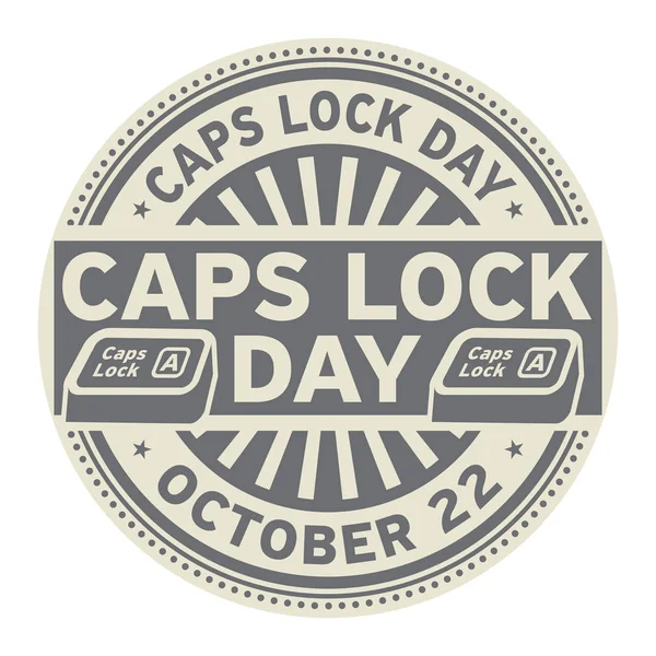 Caps Lock Den Října Razítka Vektorové Ilustrace — Stockový vektor