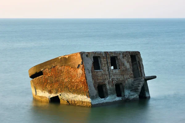 Ruines Bunker Sur Plage Mer Baltique Partie Ancien Fort Dans — Photo