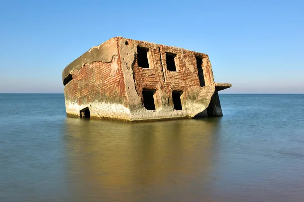 Ruines Bunker Sur Plage Mer Baltique Partie Ancien Fort Dans — Photo