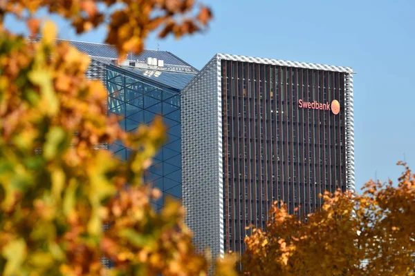 Vilnius October Head Office Logo Swedbank October 2018 Vilnius Lithuania — Stock Photo, Image