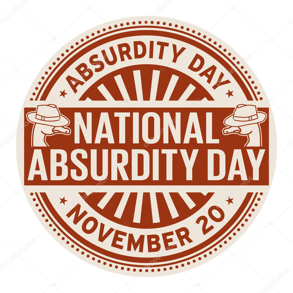 National Absurdity Day, November 20, rubber stamp, vector Illustration