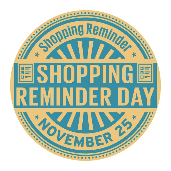 Shopping Journée Rappel Novembre Tampon Caoutchouc Vecteur Illustration — Image vectorielle
