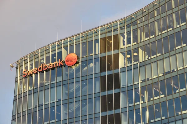 Вильнюс Октября Офис Логотип Swedbank Октября 2018 Года Вильнюсе Литва — стоковое фото