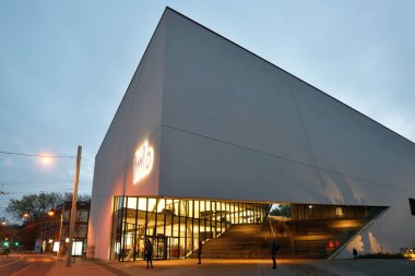 Vilnius, Litvanya, Kasım 02: Vilnius, Litvanya Mo Müzesi üzerinde 02 Kasım 2018. Mo müzesidir bir modern Sanat Müzesi, Vilnius, Litvanya'nın başkenti