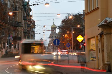 Vilnius, Litvanya, Kasım 02: Vilnius eski şehir üzerinde 02 Kasım 2018 Vilnius, Litvanya. Eski Şehir, Vilnius Kuzey Avrupa'nın en büyük hayatta kalan ortaçağ eski şehirlerinden biri