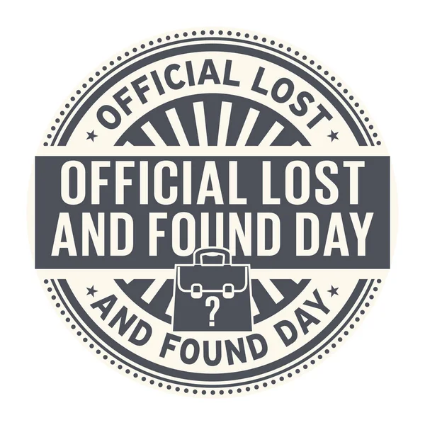 Official Lost Found Day Stamp Karet Vector Illustration - Stok Vektor