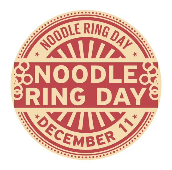 Noodle Ring Dag December Rubber Stempel Vector Illustratie — Stockvector