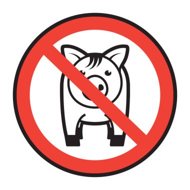 Domuz, domuz yağı, işareti veya simge, vektör çizim