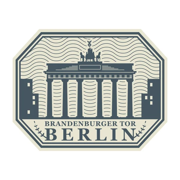 Stempel Met Woorden Berlijn Brandenburger Tor Duitse Taal Geschreven Binnen — Stockvector