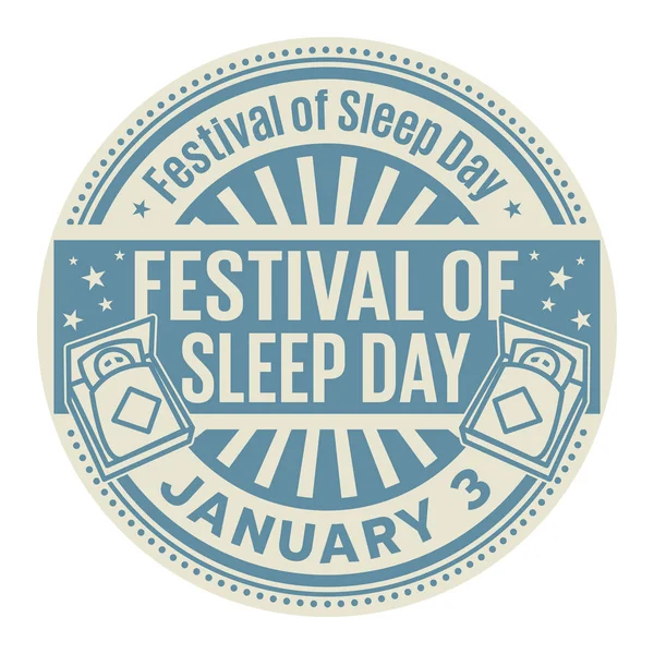 Festival Sleep Day January Rubber Stamp Vector Illustration — Stock Vector