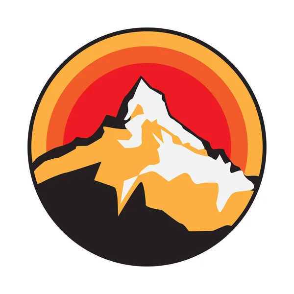 Modèle Logo Icône Symbole Montagne Illustration Vectorielle — Image vectorielle