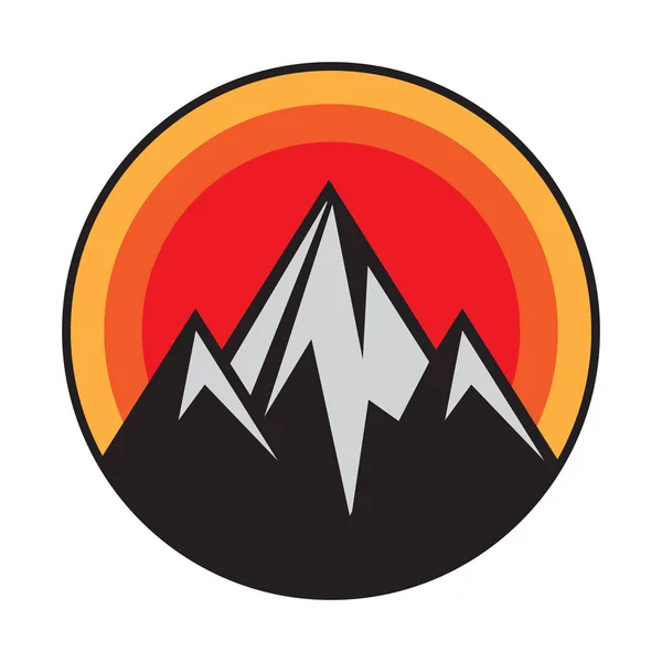 Mountain Logo Symbol Ikona Nebo Šablonu Návrhu Vektorové Ilustrace — Stockový vektor