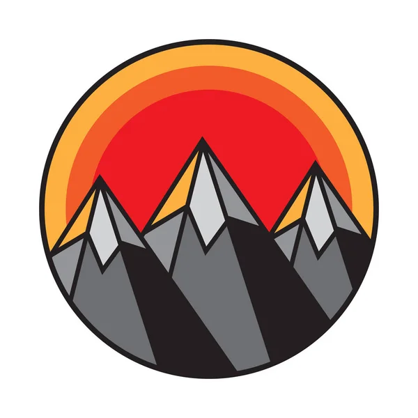 Mountain Logotyp Ikon Eller Symbol Formgivningsmall Vektorillustration — Stock vektor