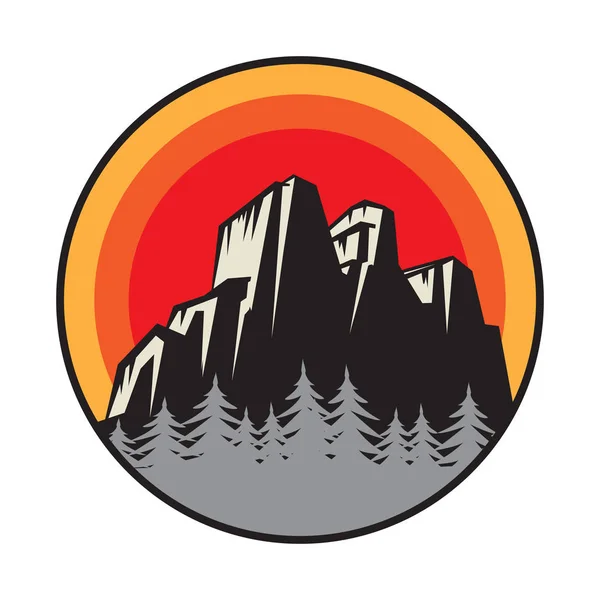 Mountain Logo Icon Symbol Design Template Vector Illustration — Stock Vector