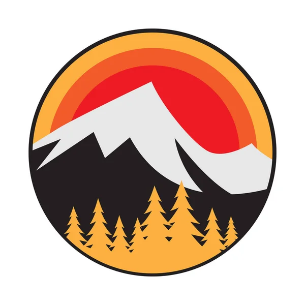 Mountain Logotyp Ikon Eller Symbol Formgivningsmall Vektorillustration — Stock vektor