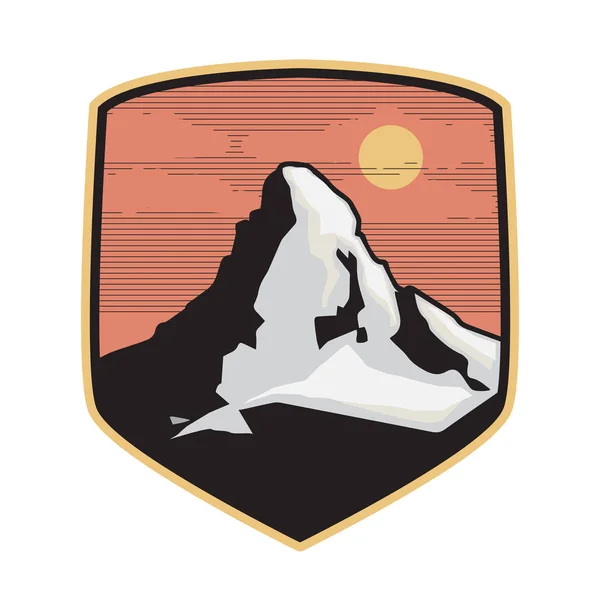 Mountain Logo Symbol Ikona Nebo Šablonu Návrhu Vektorové Ilustrace — Stockový vektor