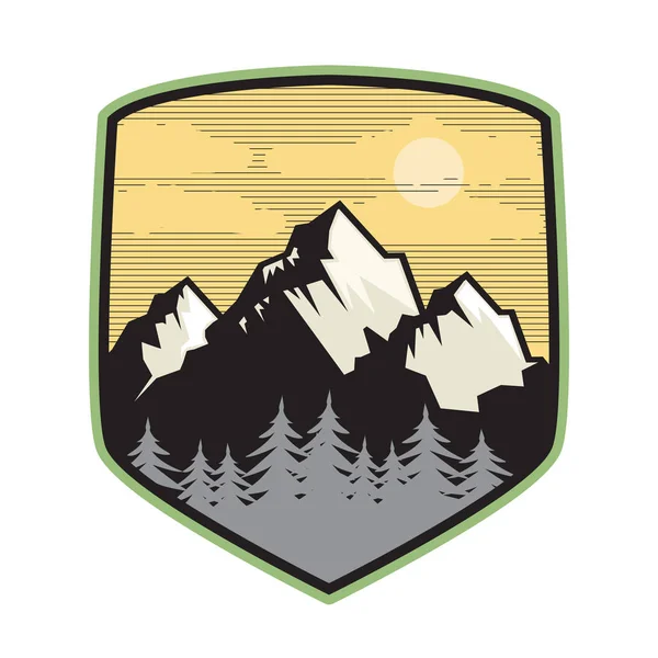 Mountain Logo Symbol Ikona Nebo Šablonu Návrhu Vektorové Ilustrace — Stockový vektor