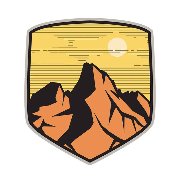 Logotipo Montaña Icono Plantilla Diseño Símbolo Ilustración Vectorial — Vector de stock