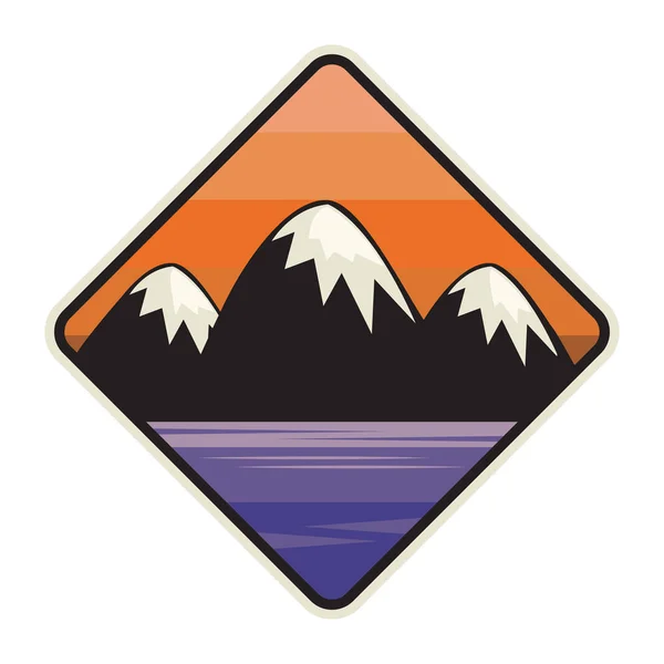 Mountain Logotyp Ikon Eller Symbol Formgivningsmall Vektorillustration — Stock vektor