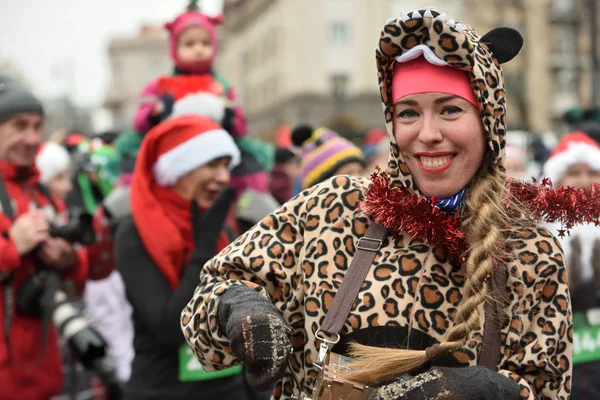 Vilna Lituania Diciembre Corredores Tradicional Carrera Navideña Vilna Diciembre 2018 —  Fotos de Stock