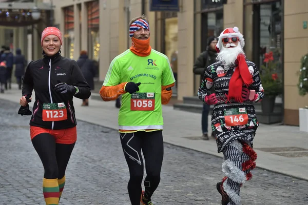 Vilnius Lithuania December Runners Traditional Vilnius Christmas Race December 2018 — Stock Photo, Image