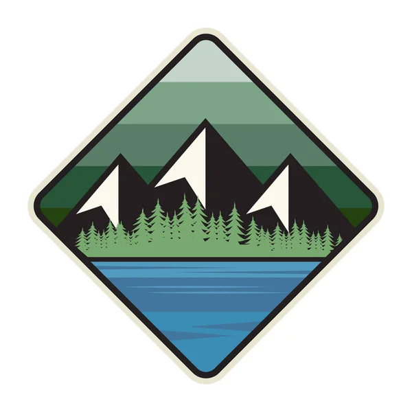 Góry Logo Ikona Lub Symbol Szablon Projektu Ilustracji Wektorowych — Wektor stockowy