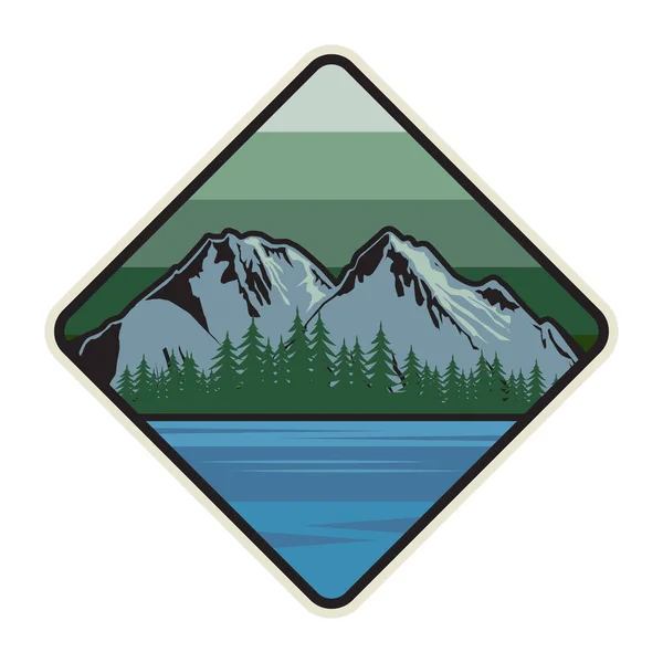 Logo Montagna Icona Simbolo Modello Design Illustrazione Vettoriale — Vettoriale Stock