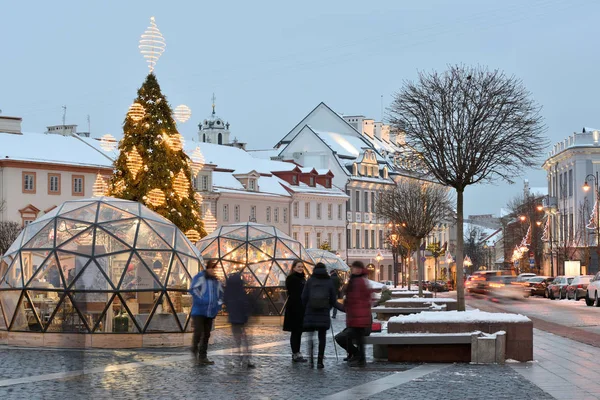 Vilnius Aralık Noel Ağacı Noel Pazarında Üzerinde Aralık 2018 Vilnius — Stok fotoğraf