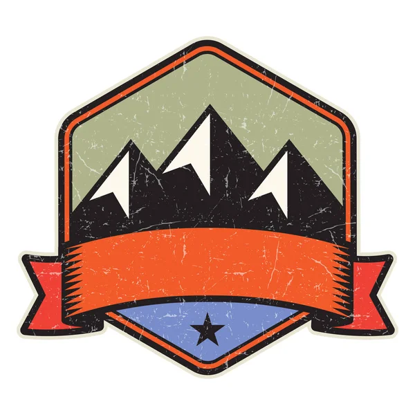 Βουνό Λογότυπο Σφραγίδα Σύμβολο Πρότυπο Σχεδίασης Εικονογράφηση Διάνυσμα — Διανυσματικό Αρχείο